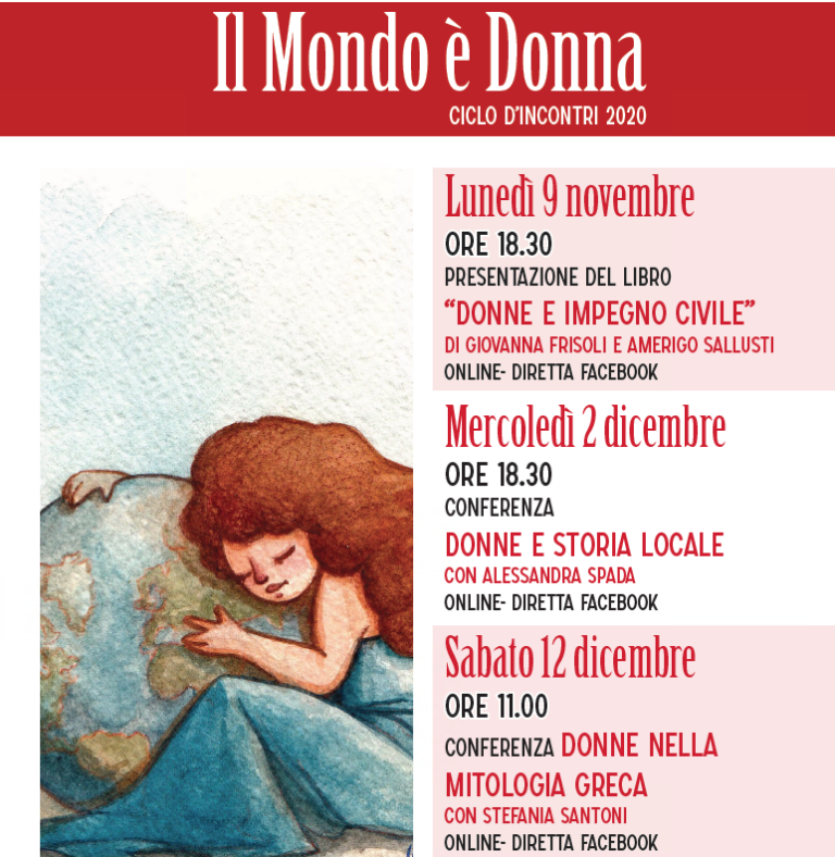 Diretta Facebook del secondo appuntamento del ciclo “Il mondo è donna”, conferenza “Donne e storia locale”