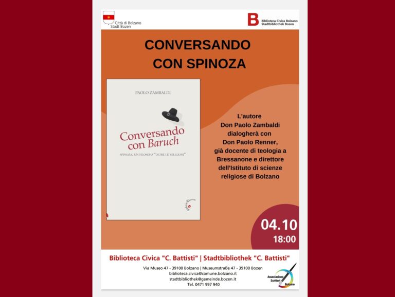 Conversando con Spinoza (Bolzano, 04.10.2023, ore 18.00)