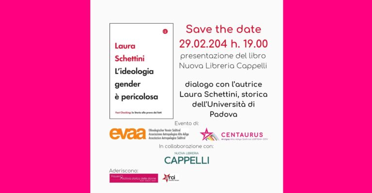 L’ideologia gender è pericolosa: fact checking (Bolzano, 29/02, ore 19.00)